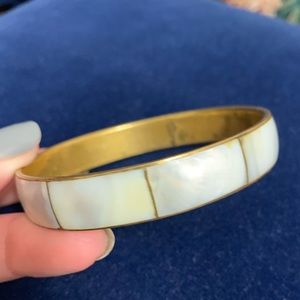 Vintage bangle bracelet with natural pearls